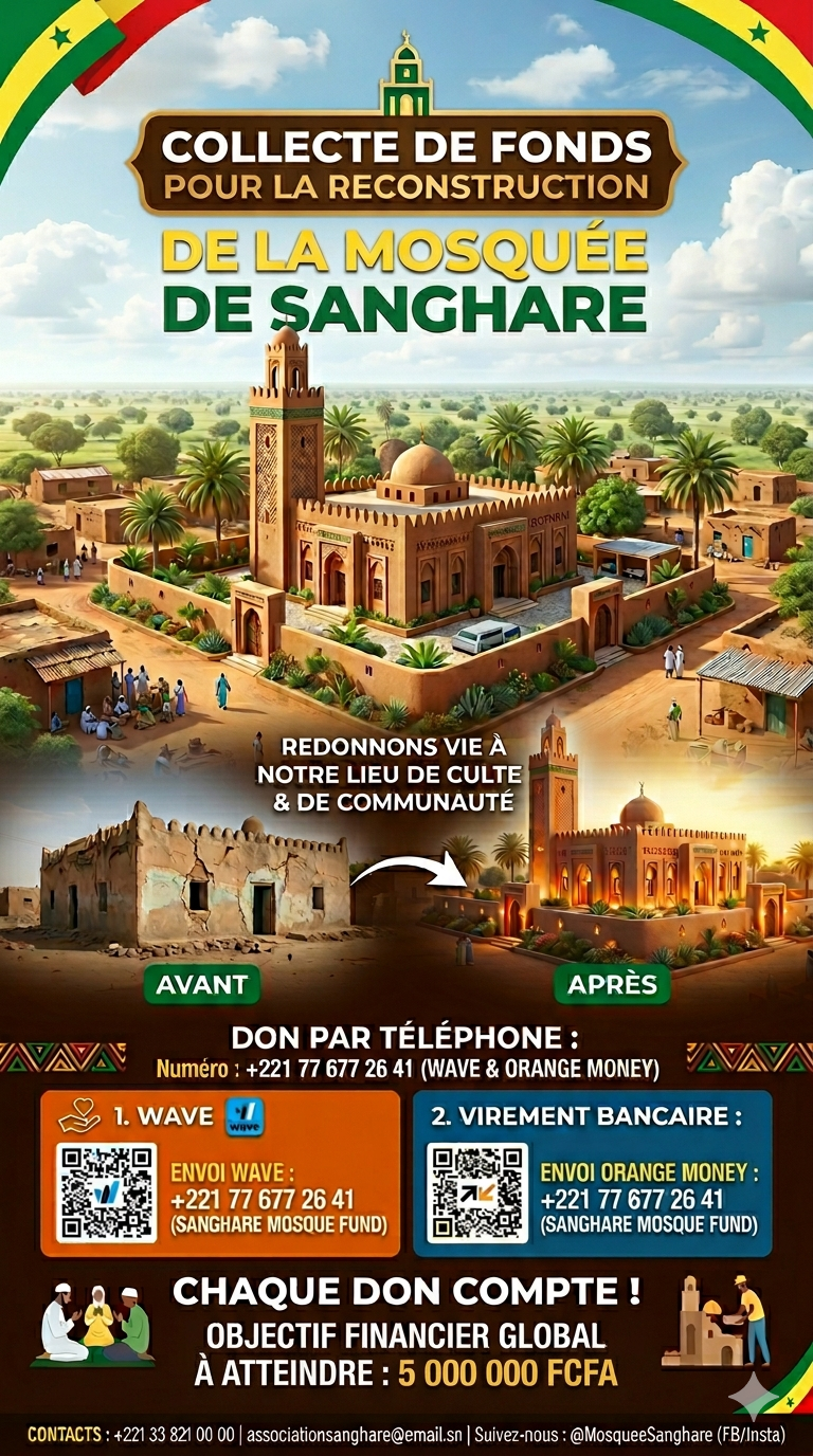 Collecte de fonds pour reconstruire de la mosquée de SANGHARE.